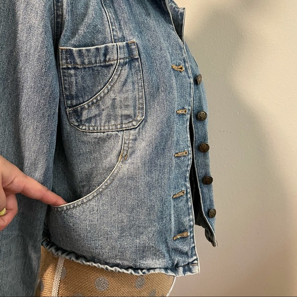 Clio Petites Vintage Jean A Line Button Jacket 6 - Picture 13 of 15